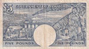 Jamaica, 5 Pounds, 1960, VF(+), p48b