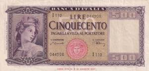 Italy, 500 Lire, 1947, ... 