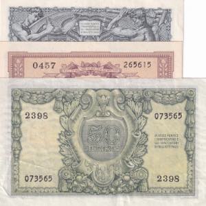 Italy, 5-10-50 Lire, 1944/1951, p31b; p32; ... 