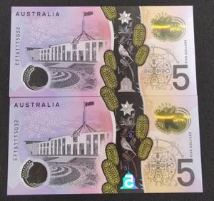 Australia, 5 Dollars, 2016, UNC, p62, (Total ... 