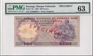 Katanga, 500 Francs, ... 