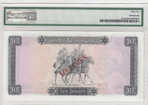 Libya, 10 Dinars, 1972, AUNC, p37bs, SPECIMEN