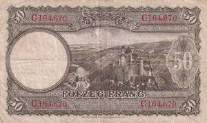 Luxembourg, 50 Frang, 1944, FINE, p46