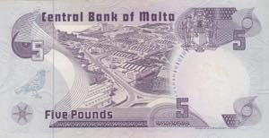 Malta, 5 Liri, 1979, XF(+), p35a