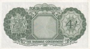 Bahamas, 4 Shillings, 1953, XF, p13d