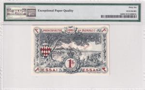 Monaco, 1 Franc, 1920, UNC, p4s, SPECIMEN