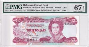 Bahamas, 3 Dollars, ... 
