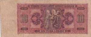 Turkey, 10 Lira, 1942, FINE, p141, 3.Emission