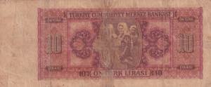 Turkey, 10 Lira, 1942, FINE(-), p141, ... 
