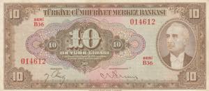 Turkey, 10 Lira, 1948, ... 