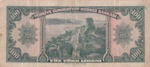 Turkey, 100 Lira, 1947, VF, p149, 4.Emission