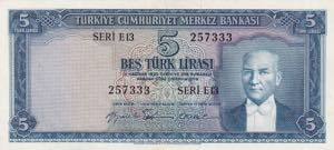 Turkey, 5 Lira, 1959, ... 