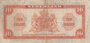 Netherlands, 10 Gulden, 1943, VF, p66a