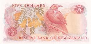 New Zealand, 5 Dollars, 1985/1989, UNC, p171b