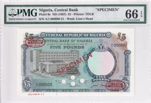 Nigeria, 5 Pounds, 1967, ... 