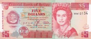 Belize, 5 Dollars, 1996, ... 