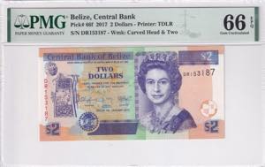 Belize, 2 Dollars, 2017, ... 