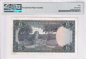 Rhodesia, 5 Pounds, 1966, AUNC, p29a