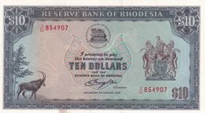 Rhodesia, 10 Dollars, ... 