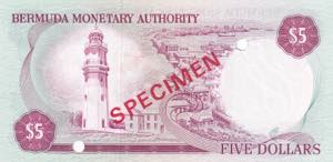 Bermuda, 5 Dollars, 1978, UNC, p29s, SPECIMEN