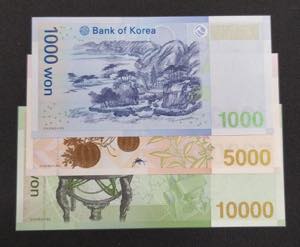 South Korea, 1.000-5.000-10.000 Won, ... 