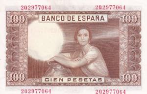 Spain, 100 Pesetas, 1953, UNC, p145a