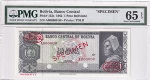 Bolivia, 1 Peso, 1962, ... 