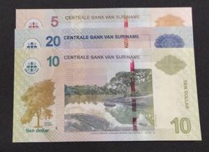Suriname, 5-10-20 Dollars, 2012/2019, UNC, ... 
