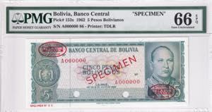 Bolivia, 5 Pesos, 1962, ... 