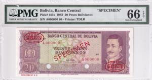 Bolivia, 20 Pesos, 1962, ... 