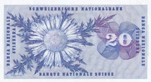 Switzerland, 20 Francs, 1974, UNC, p46v