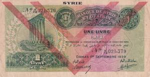 Syria, 1 Livre, 1939, ... 
