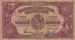 Tonga, 4 Shillings, ... 