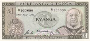 Tonga, 1 Paanga, 1987, ... 