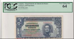 Uruguay, 5 Pesos, 1939, ... 