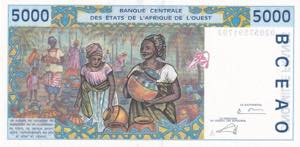 West African States, 5.000 Francs, 2002, ... 