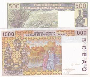 West African States, 500-1.000 Francs, ... 