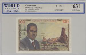 Cameroun, 100 Francs, ... 