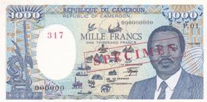 Cameroun, 1.000 Francs, ... 