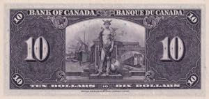 Canada, 10 Dollars, 1937, UNC, p61b