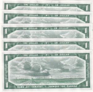 Canada, 1 Dollar, 1954, UNC, p74b, (Total 5 ... 