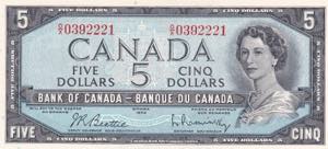 Canada, 5 Dollars, 1954, ... 