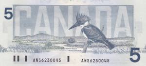 Canada, 5 Dollars, 1986, UNC, p95e