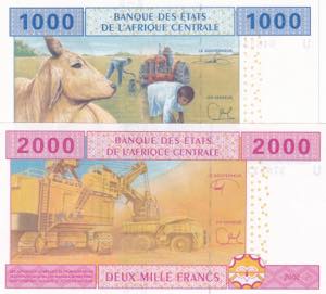 Central African States, 1.000-2.000 Francs, ... 