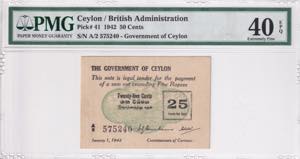 Ceylon, 50 Cents, 1942, ... 