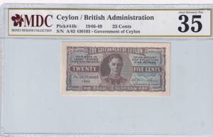 Ceylon, 25 Cents, ... 