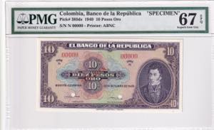 Colombia, 10 Pesos Oro, ... 