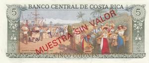 Costa Rica, 5 Colones, 1968/1992, UNC, ... 