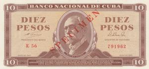 Cuba, 10 Pesos, 1964, ... 