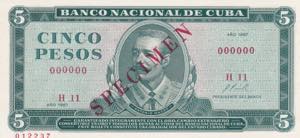 Cuba, 5 Pesos, 1967, ... 